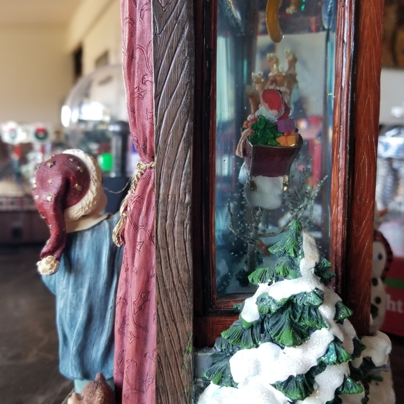 Vintage Christmas lights 3d 2 sided window decor snow glass display musical - Picture 6 of 16